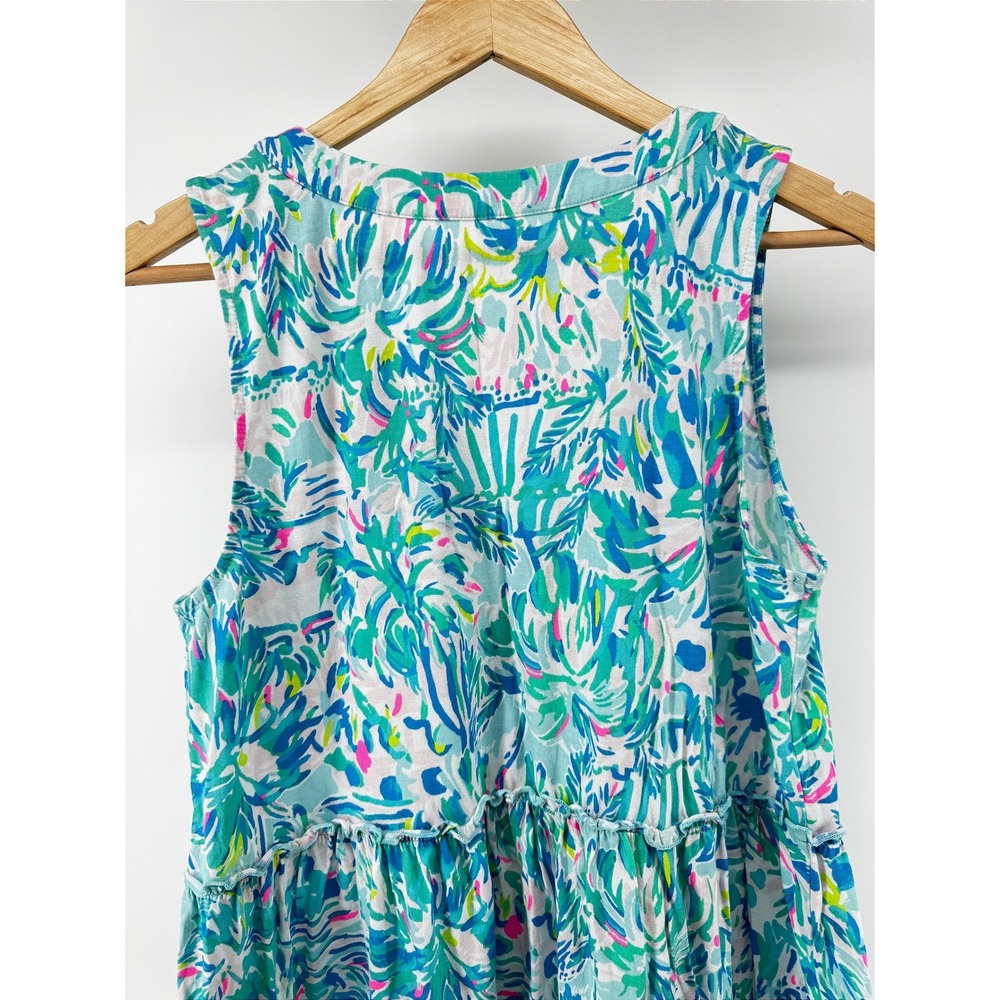 Lilly Pulitzer Lorina Swing Dress in the vibrant Blue Ibiza Cabana Size Large - Picture 4 of 11